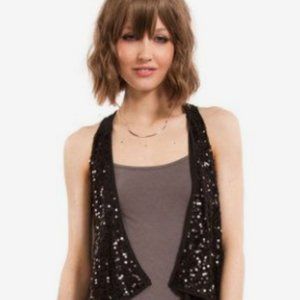 GERMANO ZAMA Black Sequin Vest size XS